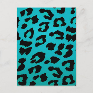 CARTE POSTALE BLEU LEOPARD