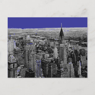 Carte postale bleu noir New York