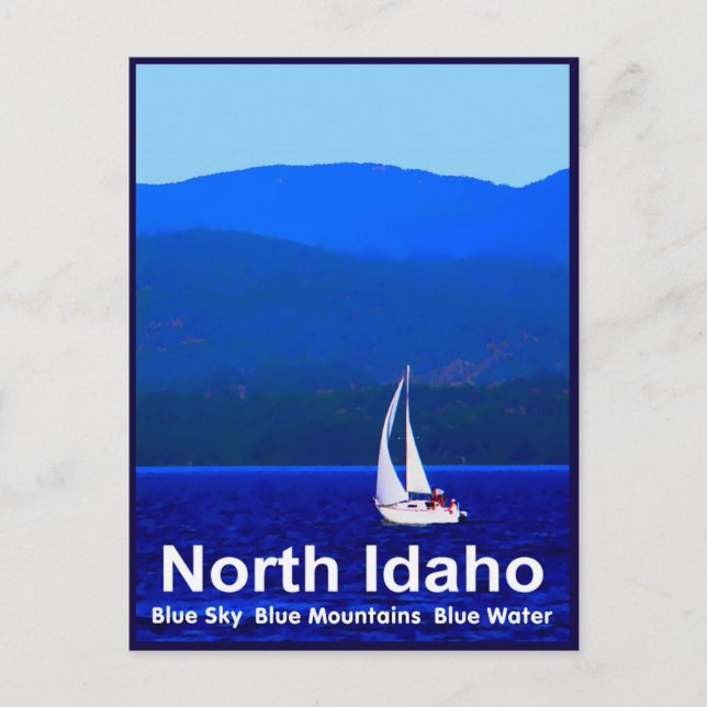 Carte Postale Bleu nord de l'Idaho (Devant)
