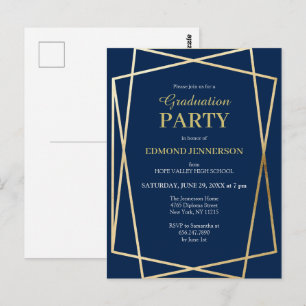 Carte Postale Bleu Nuit Classique Diplômé de la Promotion 2025