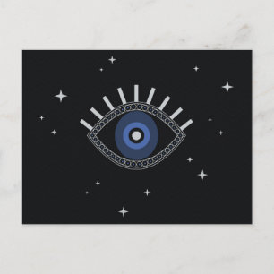 Carte Postale Bleu oeil bonne chance protection contre le mauvai