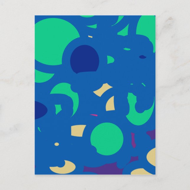 Carte Postale bleu rond heureux aller (Devant)