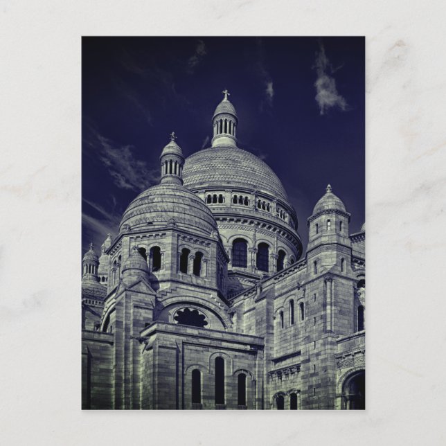 Carte Postale Bleu Sacre Coeur Paris Europe Voyage (Devant)