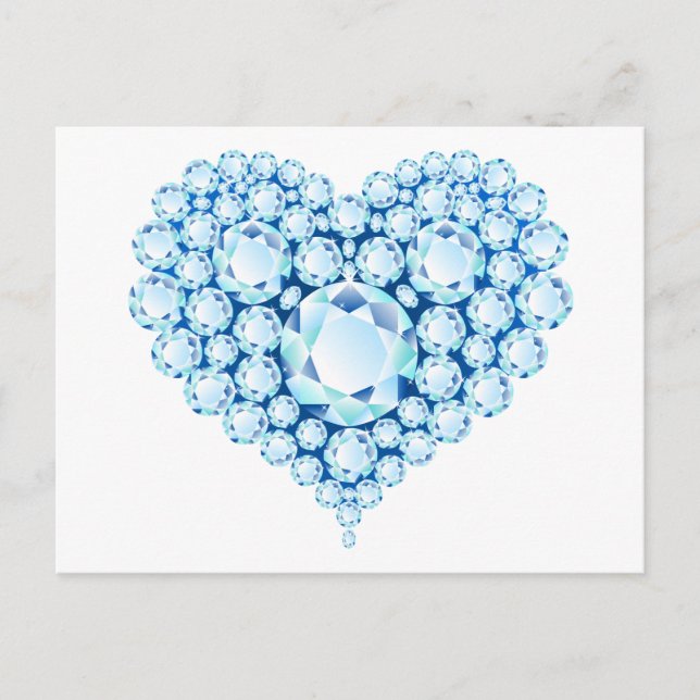 Carte Postale Bleu Sapphire Gems Coeur (Devant)