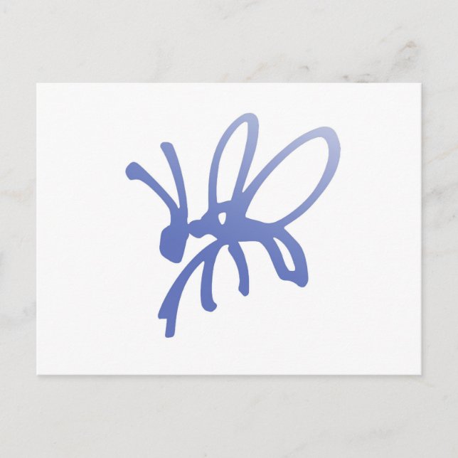 Carte Postale Bleu Scribble Bug (Devant)