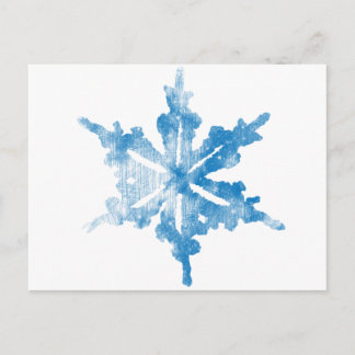 Carte Postale Bleu sur blanc Frosty conception de flocon de neig