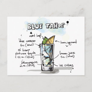 Carte Postale Bleu Tahoe Drink Recette Conception