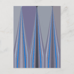 Carte Postale Bleu, violet, gris Chevron Art Imprimer
