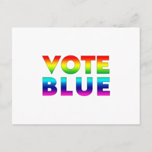 Carte Postale "bleu vote" fierté lgbtq lgbt couleurs arc-en-ciel