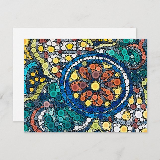 carte postale bleue (Devant / Derrière)