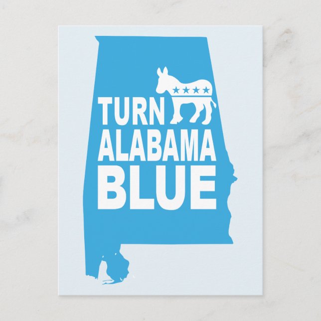 Carte postale bleue Alabama | Vote State Democrats (Devant)