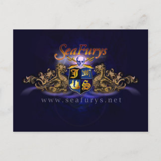Carte postale (bleue) de bouclier de SeaFurys