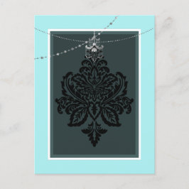 Carte postale bleue et noire