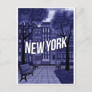 Carte postale bleue new york