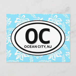 Carte postale bleue NJ Ocean City