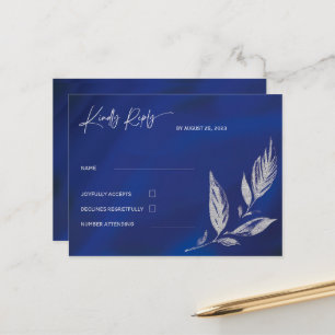 Carte postale bleue royale et argentée