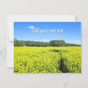 Carte Postale Bliss de pays jaune et bleu - Personnalisé