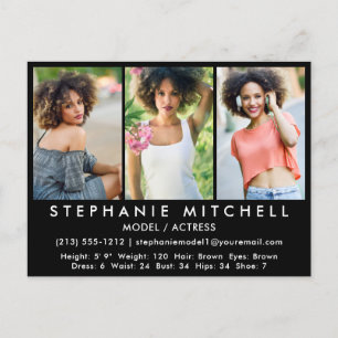 Carte postale Blk Actor Modèle Comp Card - 3 photo