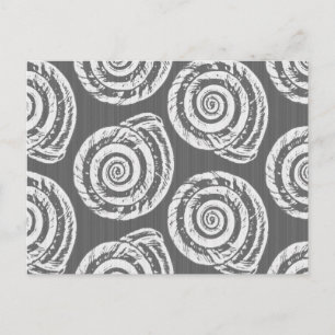Carte Postale Bloc de coquillages spiraux Impression, gris / gri
