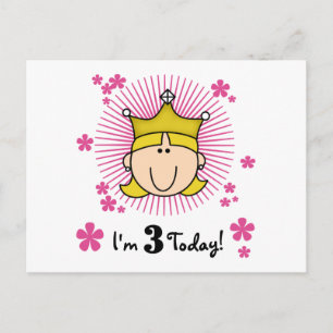 Carte Postale Blond Princess 3e Anniversaire Tshirts & cadeaux