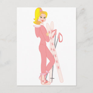 Carte Postale Blond Skier