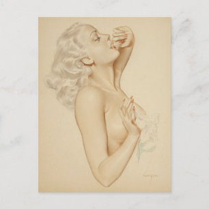 Carte Postale Blonde Pin Up
