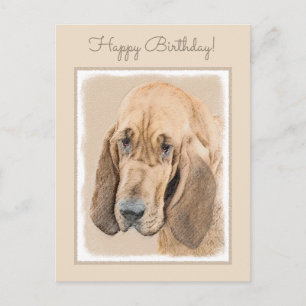 Carte Postale Bloodhound Peinture - Joli chien d'origine art