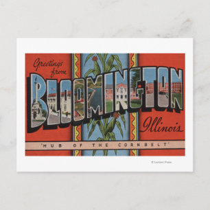 Carte Postale Bloomington, Illinois - Grandes scènes de lettres