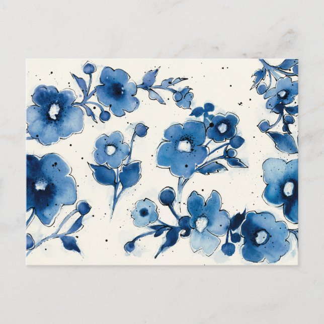 Carte Postale Blooms bleus indépendants (Devant)