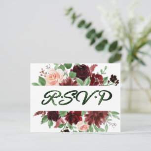Carte Postale Blooms rustiques   Terracotta et Marsala Red RSVP