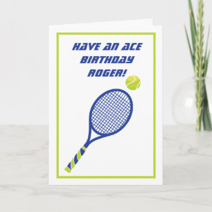 Carte postale Blue and green Tennis Ace Birthday