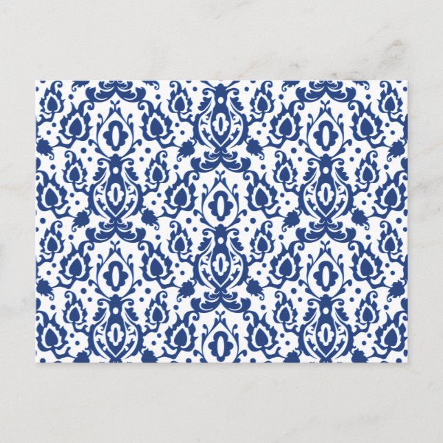 Carte Postale Blue and White Moroccan Casbah Damask (Devant)