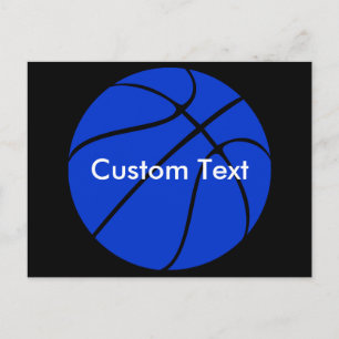 Carte Postale Blue Basketball Custom Nom de l'équipe ou Sport te