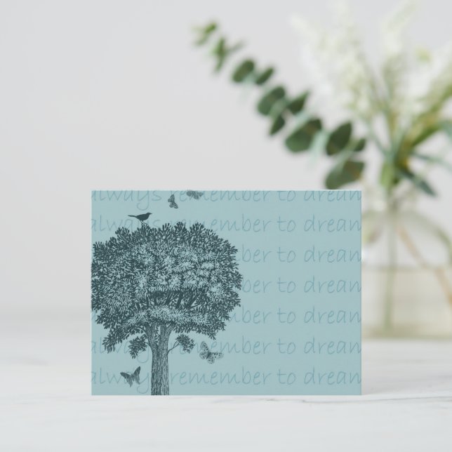 Carte Postale Blue Birds Papillons Dream Tree (Debout devant)