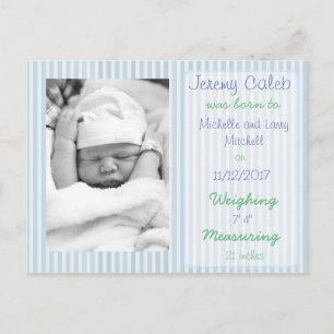 Carte postale Blue Boy Faire-part de naissance
