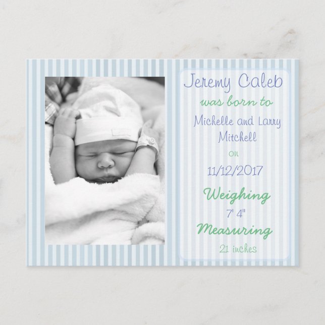 Carte postale Blue Boy Faire-part de naissance (Devant)