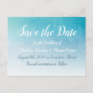 Carte Postale Blue Crackle Personnalisé Enregistrer la date Cart