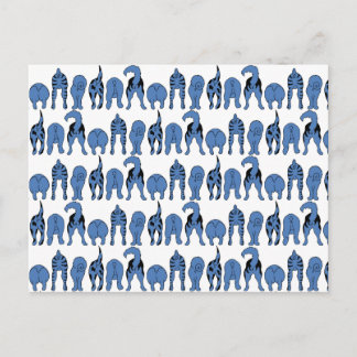 Carte Postale Blue Dog Butts Pattern