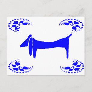 Carte Postale Blue Dutch Dachshund Abstrait