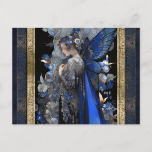 Carte Postale Blue Fairy Femme Imaginaire Art