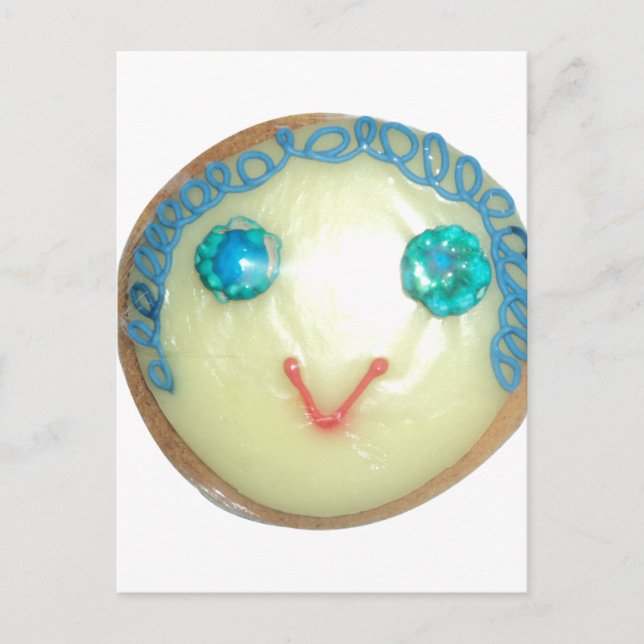 Carte Postale Blue Hair Emoji Art Imprimer/Graphique (Devant)