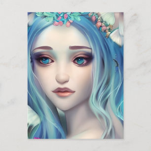 Carte Postale Blue Haired Fairy   Art Imaginaire