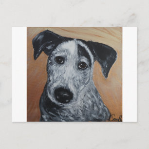 Carte Postale Blue Heeler Labrador Peinture de chiot