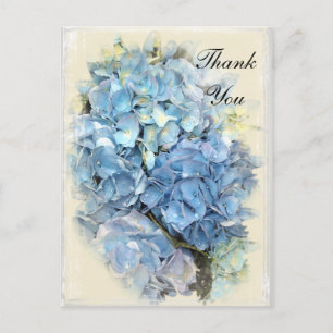 Carte Postale Blue Hydrangea Flower Merci note