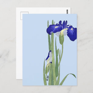 Carte Postale Blue Irises par Ohara Koson