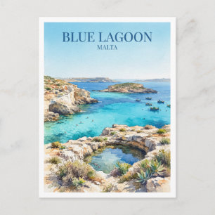 Carte Postale Blue Lagoon, Comino Mġarr Malte Souvenir de voyage