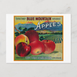 Carte Postale Blue Mountain Apple Crate LabelCove, OU