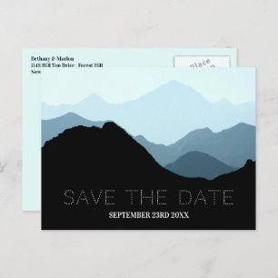 Carte Postale Blue Mountain Range, Mariage Rustique Enregistrer