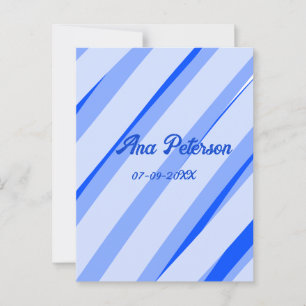 Carte Postale Blue pastel ajouter nom date boho lignes rétro mot