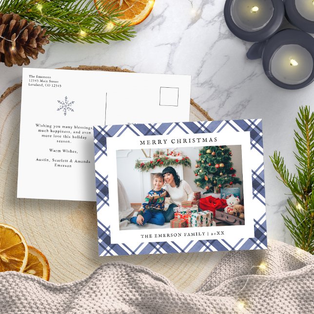 Carte postale Blue Photo Holiday (Blue Photo Holiday Postcard
)